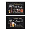 "Sports Bar Collection" 2-Piece Vignette By Debbie DeWitt, Printed Wall Art, Ready To Hang Framed Poster, Black Frame