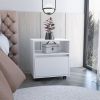 Nightstand Munyochi, One Drawer, White Finish