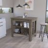 Kitchen Island Dozza, Three Shelves, Dark Brown Finish