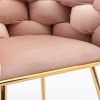 Luxury modern simple leisure velvet single sofa chair bedroom lazy person household dresser stool manicure table back chair pink set of 2