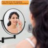 8 Inch Wall Mounted Makeup Vanity Mirror, Double Sided 1x/10x Magnifying Mirror, 360° Swivel with Extension Arm Bathroom Mirror