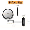 8 Inch Wall Mounted Makeup Vanity Mirror, Double Sided 1x/10x Magnifying Mirror, 360° Swivel with Extension Arm Bathroom Mirror