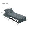 4-in-1 Sofa Bed, Chair Bed, Multi-Function Folding Ottoman Bed with Storage Pocket and USB Port for Small Room Apartment,Living Room,Bedroom,Hallway,