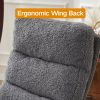 Modern Teddy Gliding Rocking Chair with High Back, Retractable Footrest, and Adjustable Back Angle for Nursery, Living Room, and Bedroom, Gray