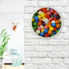 Mainstays 11.5" Round Photo Realistic Multi-Colored Gumball Analog Wall Clock with Quartz Movement