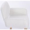 Teddy Fabric Upholstered Side Dining Chair with Metal Leg(White teddy fabric+Beech Wooden Printing Leg),KD backrest