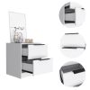 Nightstand Cervants, Two Drawers, Metal Handle, White Finish