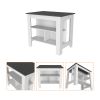 Kitchen Island Dozza, Three Shelves, White / Onyx Finish