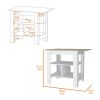 Kitchen Island Pompeya, Three Shelves, White Finish