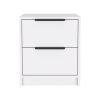 Nightstand Cervants, Two Drawers, Metal Handle, White Finish