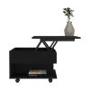 Lift Top Coffee Table Mercuri, Casters, Black Wengue Finish