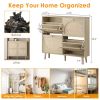 4 Drawers Shoe Cabinet Rattan Shoe Rack Shoe Storage Cupboard Organizer Unit