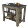 Kitchen Island Dozza, Three Shelves, Dark Brown / Onyx Finish