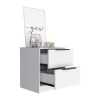 Nightstand Cervants, Two Drawers, Metal Handle, White Finish