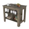 Kitchen Island Dozza, Three Shelves, Dark Brown Finish