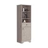 Linen Cabinet Burnedt, One Drawer, One Cabinet, Multiple Shelves, Light Gray Finish