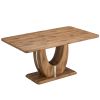 Modern Dining Table for 6, Rectangular Kitchen Table with Faux Marble Tabletop for Dining Room, Kitchen