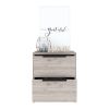 Nightstand Cervants, Two Drawers, Metal Handle, Light Gray Finish