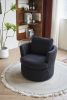 Swivel Barrel Chair, Comfy Round Accent Sofa Chair for Living Room, 360 Degree Swivel Barrel Club Chair, Leisure Arm Chair for Nursery, Hotel, Bedroom