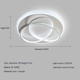 Clover LED Ceiling Lamp Nordic Living Room Modern Light Luxury Bedroom Light Warm Room Lamp (Option: 50cm White 61W-White Light 6500K)