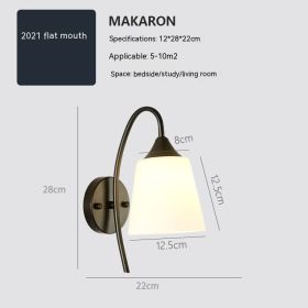 Modern Minimalist Bedroom Bedside Wall Lamp (Option: 2021Black Flat-With 5W White Light)