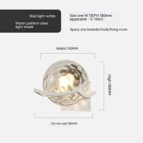 Simple Bedroom Bedside European Wall Lamp (Option: White Water Pattern-Without Bulb)