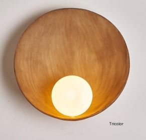 New Chinese Zen Style Shell Wall Lamp (Option: Wood color-Tricolor)