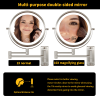 8 Inch Wall-Mounted Makeup Mirror, Double Sided 1x/10x Magnifying Makeup Mirror, 3 Colour Lights Touch Screen Dimmable Bathroom Mirror, 360° Swivel Va