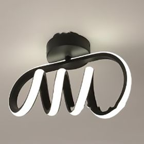 Clover LED Ceiling Lamp Nordic Living Room Modern Light Luxury Bedroom Light Warm Room Lamp (Option: Model B In Black-Warm Light 3000K)