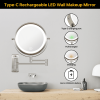 8 Inch Wall-Mounted Makeup Mirror, Double Sided 1x/10x Magnifying Makeup Mirror, 3 Colour Lights Touch Screen Dimmable Bathroom Mirror, 360° Swivel Va