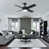 44 In Intergrated LED Ceiling Fan with Black /White  ABS Blade