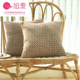 Herringbone Double-sided Plush Car Cushion Sofa Cushion (Option: Coffee-45x45cm)