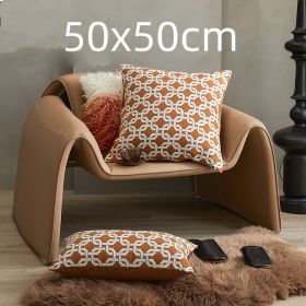 Sofa Cushion Case Bedside Square Pillow Backrest Throw Pillowcase (Option: Square Chain-50x50cm)