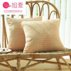 Herringbone Double-sided Plush Car Cushion Sofa Cushion (Option: Milk Tea-45x45cm)