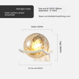 Simple Bedroom Bedside European Wall Lamp (Option: White Water Pattern Amber-Without Bulb)